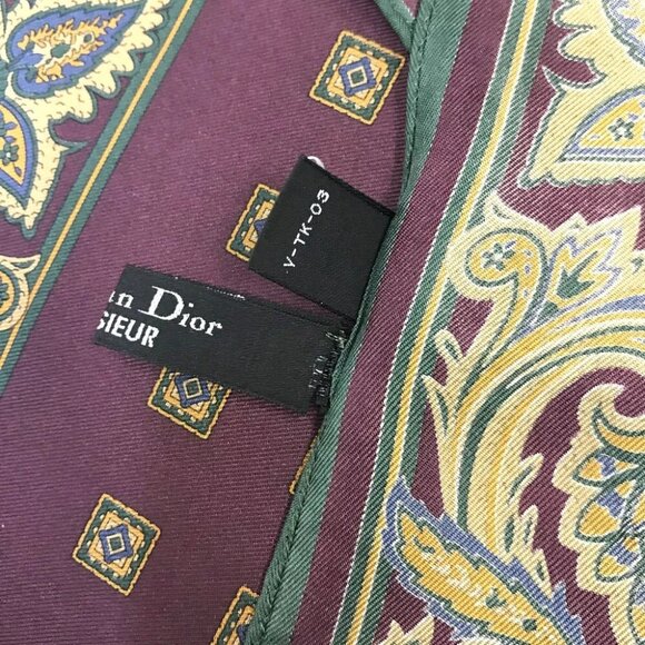 561189BP (S1) Christian Dior Scarf Paisley Multicolor Silk - Picture 7 of 8